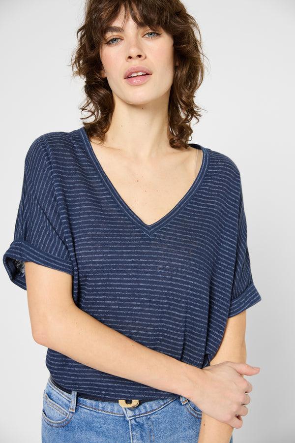 gerard darel T-shirt V à rayures - GLADYS
