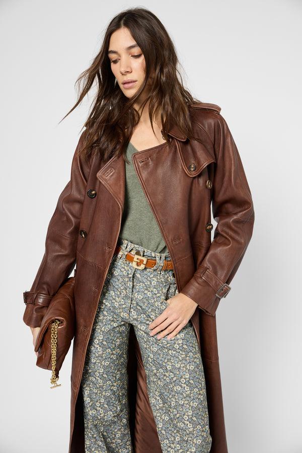 Gerard Darel Trench En Cuir D'agneau - LEXIE