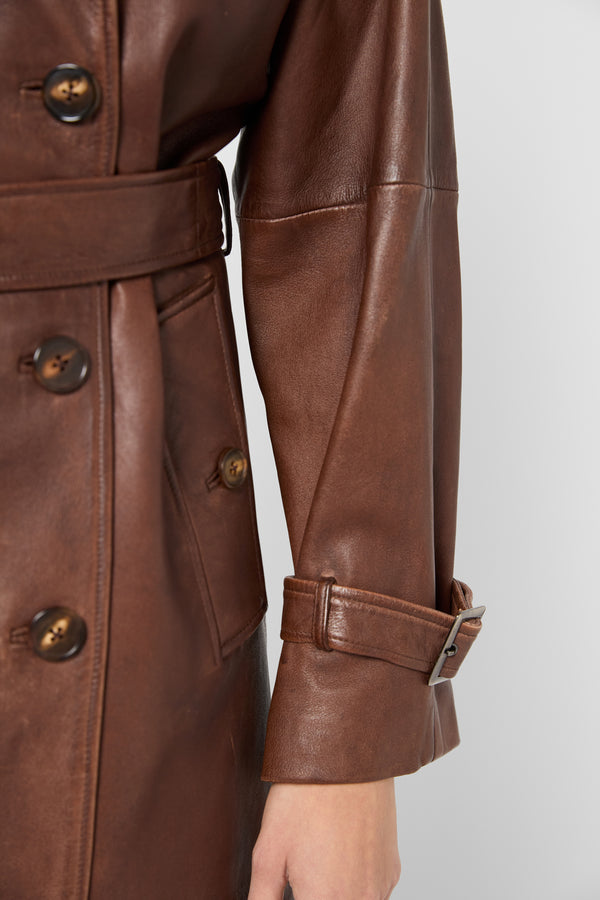 Gerard Darel Trench En Cuir D'agneau - LEXIE