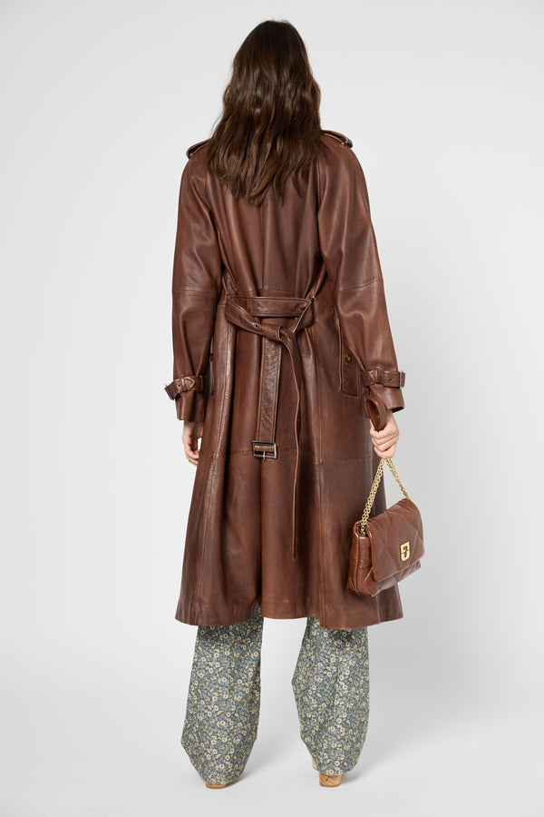 Gerard Darel Trench En Cuir D'agneau - LEXIE