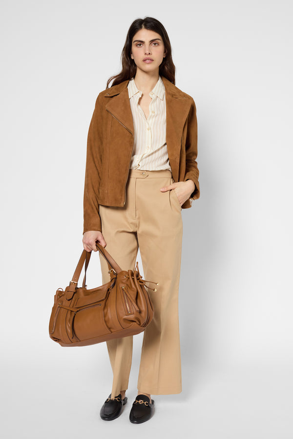 Gerard Darel Veste Biker En Cuir Velours - MAUD