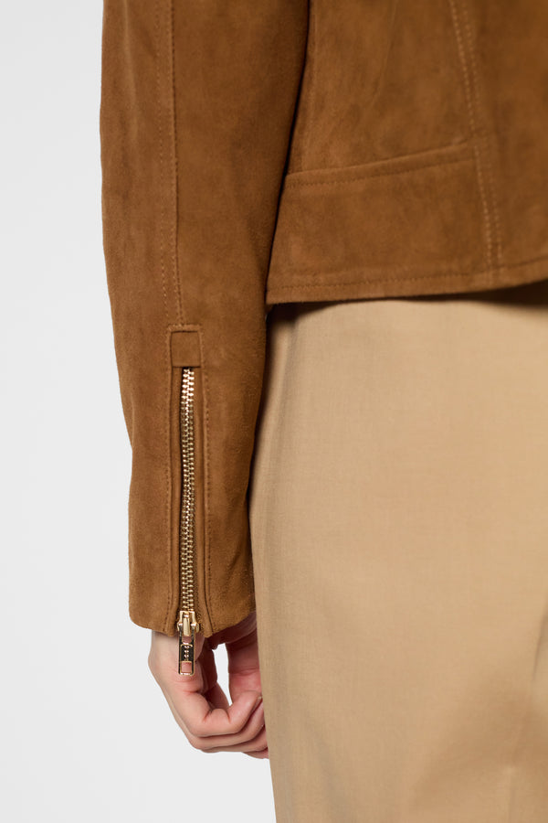 Gerard Darel Veste Biker En Cuir Velours - MAUD