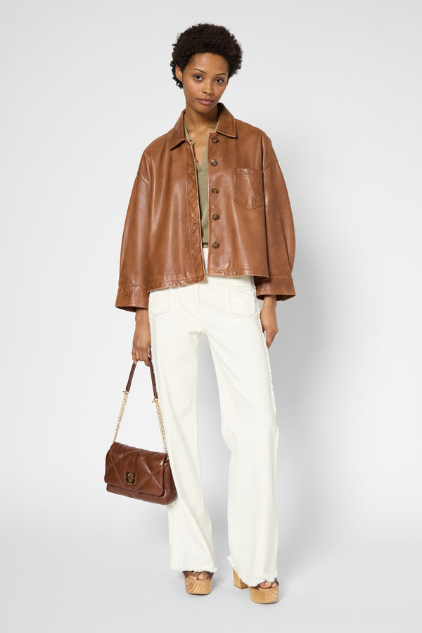 gerard darel Veste courte en cuir - JOCYA