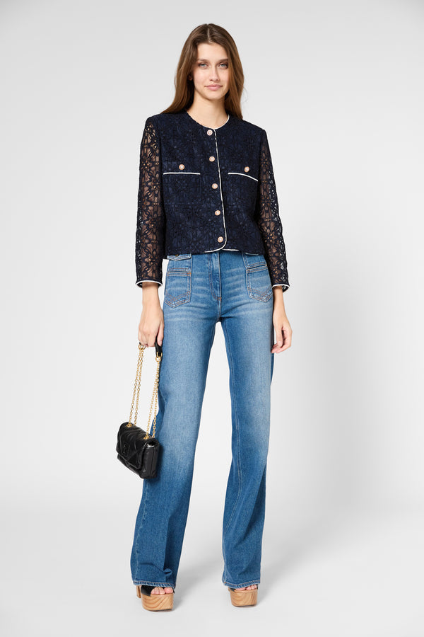Gerard Darel Veste Courte En Dentelle - RISA