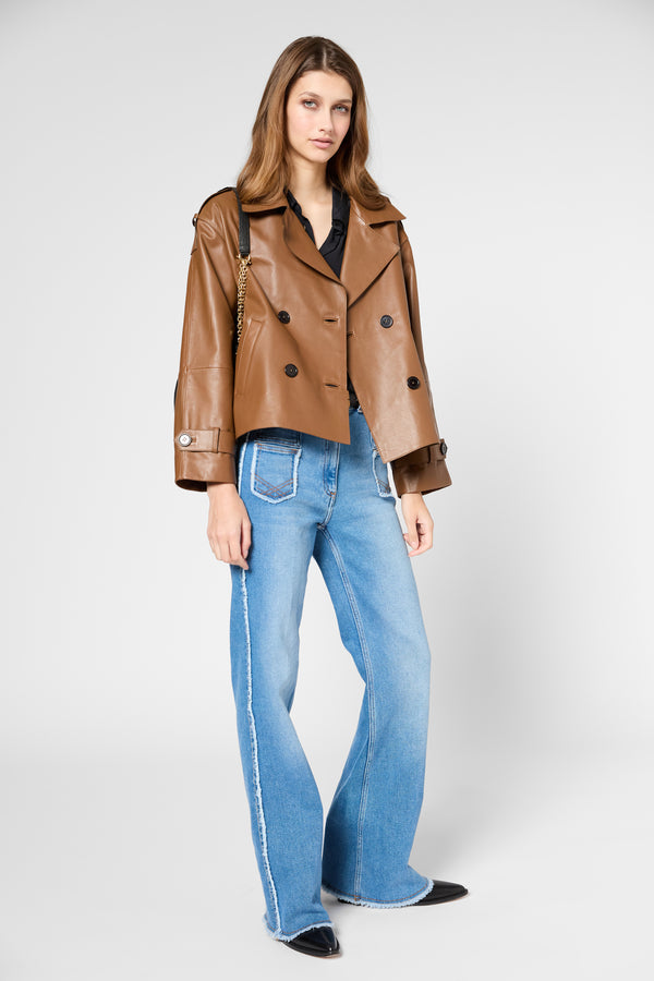 Gerard Darel Veste Croisée En Cuir - RACHEL