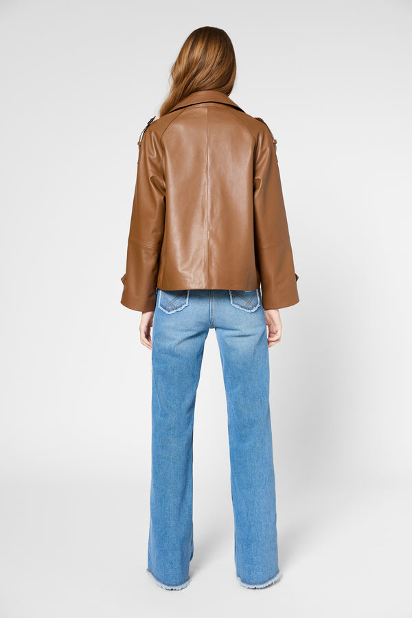 Gerard Darel Veste Croisée En Cuir - RACHEL