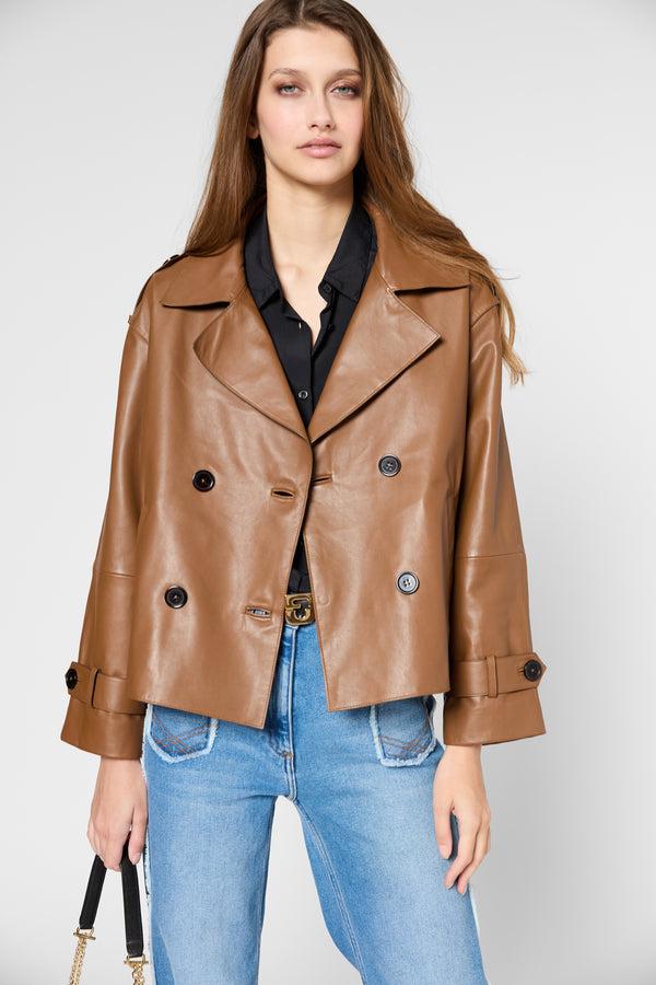 gerard darel Veste croisée en cuir - RACHEL