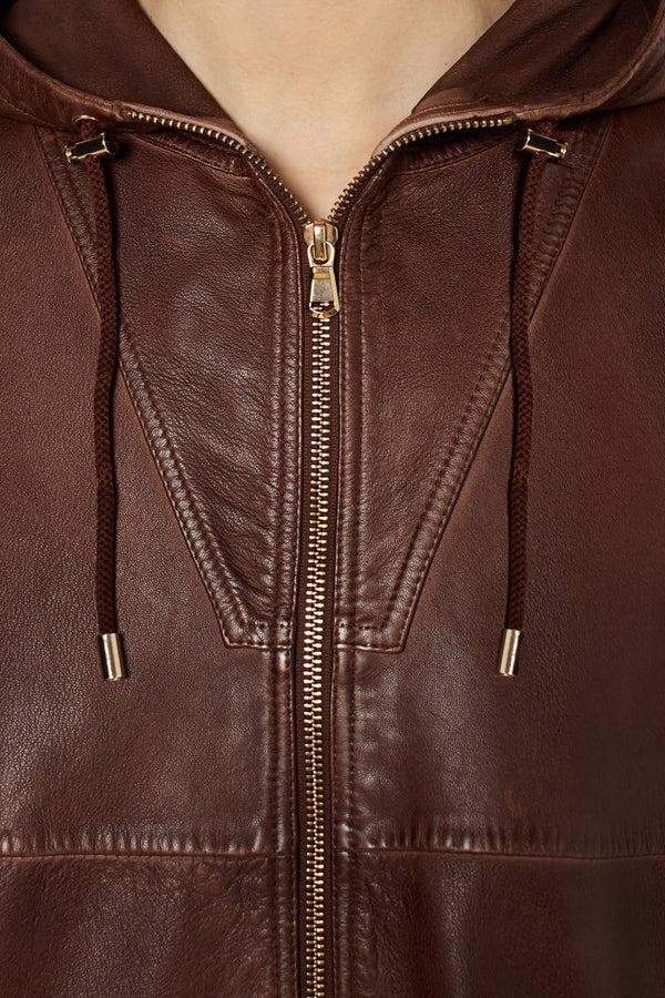 Gerard Darel Veste En Cuir à Capuche - BAYLIE