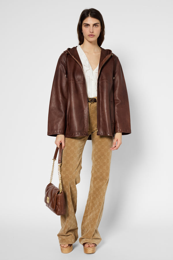 gerard darel Veste en cuir à capuche - BAYLIE