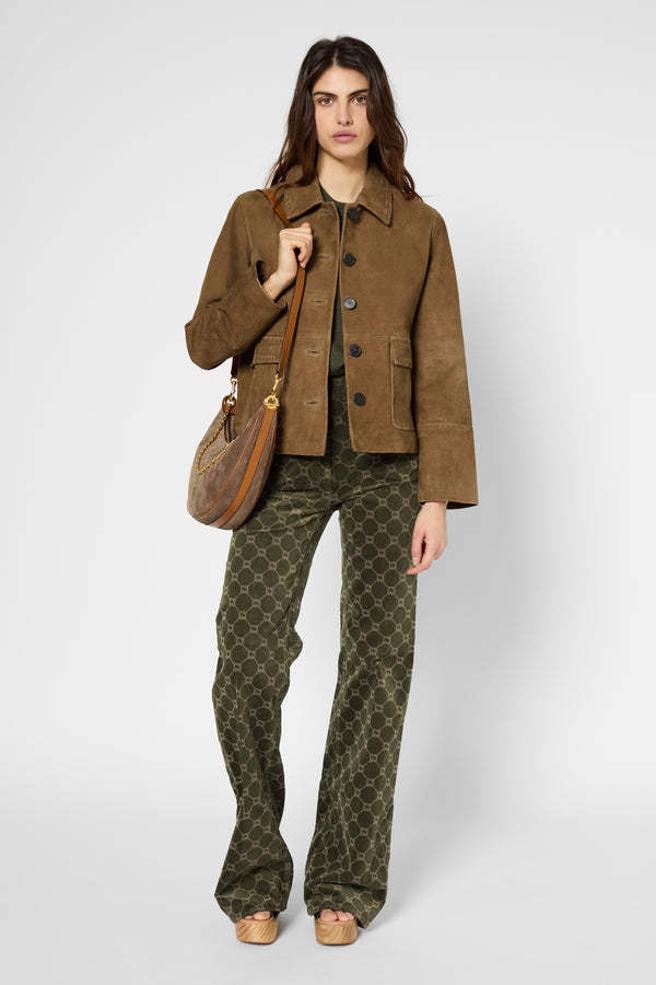 gerard darel Veste en cuir velours - BADYA