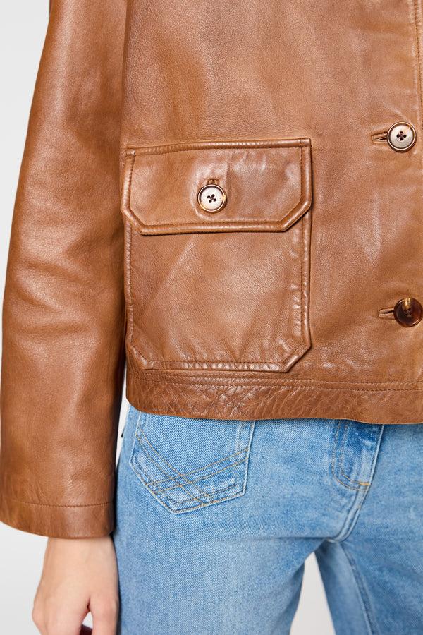 Gerard Darel Veste En Cuir Vieilli - ROSEL