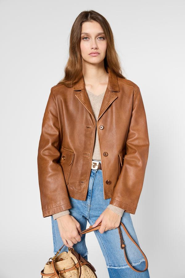 gerard darel Veste en cuir vieilli - ROSEL