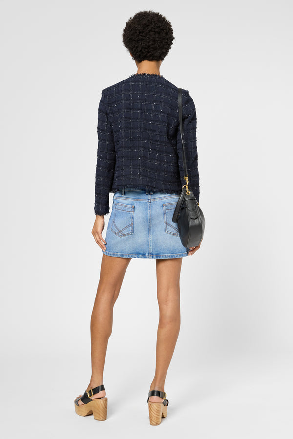 Gerard Darel Veste En Tweed à Franges - ROLANDE