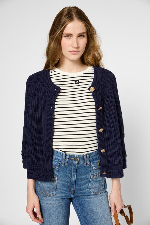 gerard darel Gilet en maille à boutons dorés - JORINE