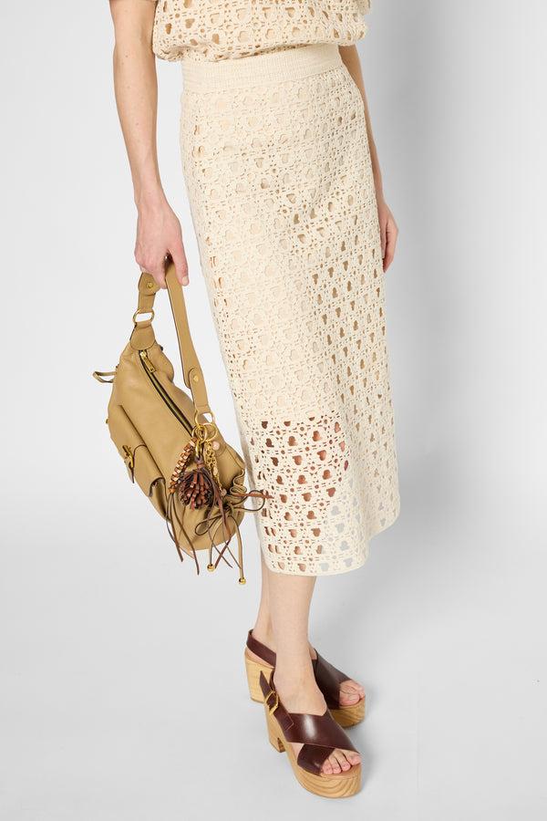 Gerard Darel Jupe Droite En Crochet Monogramme - VIDELIA