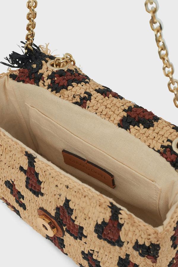Gerard Darel Mini Sac Porté Travers En Raphia Léopard - LE MINI FANNY