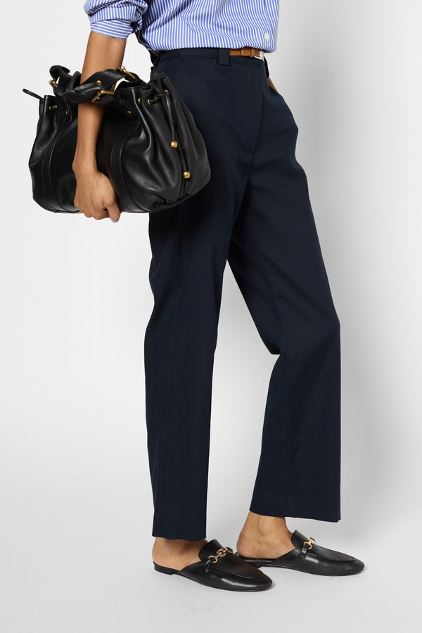 Gerard Darel Pantalon Droit En Coton à Ceinture - LUVA