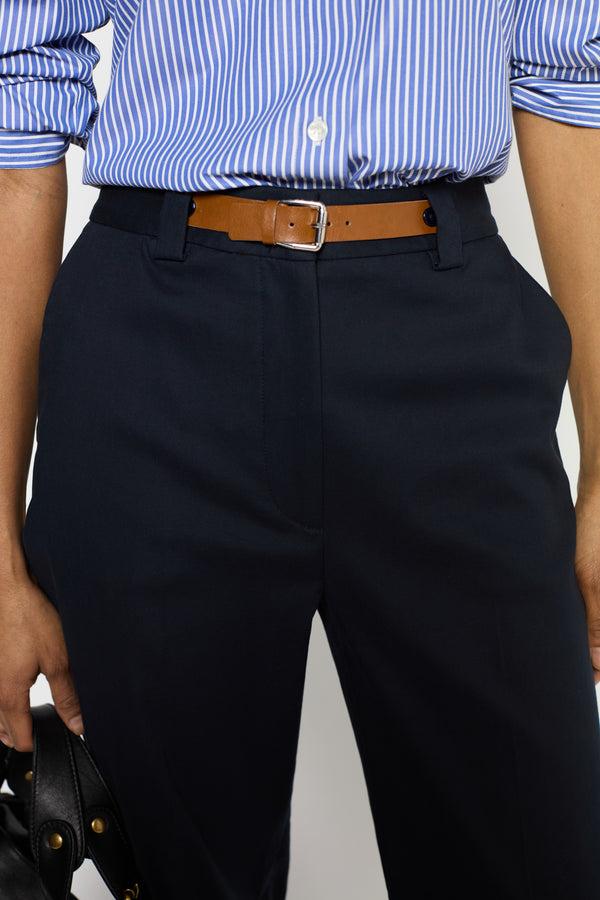 Gerard Darel Pantalon Droit En Coton à Ceinture - LUVA