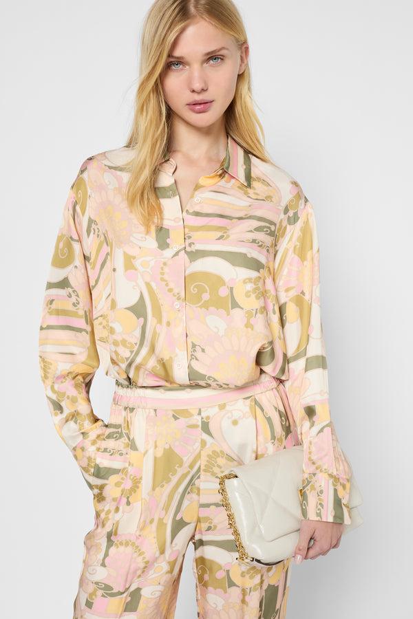 Gerard Darel Pantalon Large Satiné Imprimé Foulard - LIRA