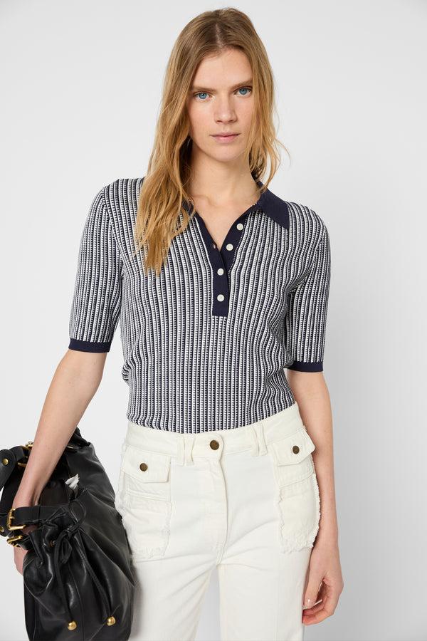 gerard darel Polo bicolore à manches courtes - JARELLE