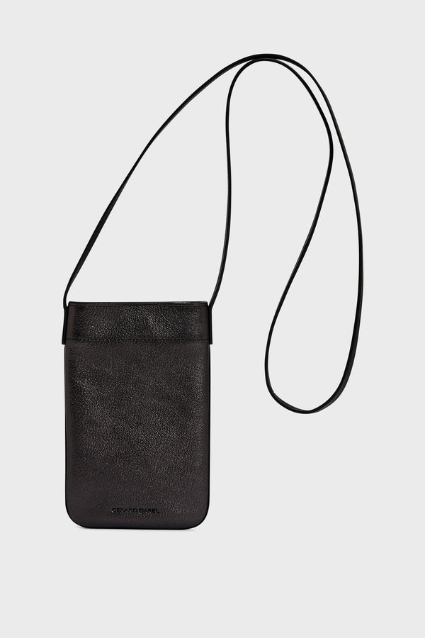 gerard darel Porte téléphone en cuir effet froissé - LADYPHONE