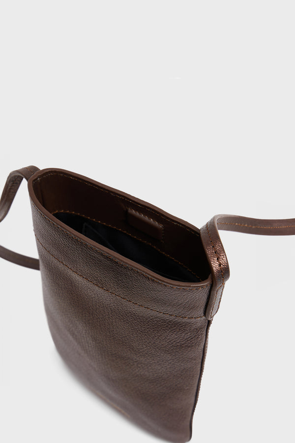 Gerard Darel Porte Téléphone En Cuir Métallique - LADYPHONE