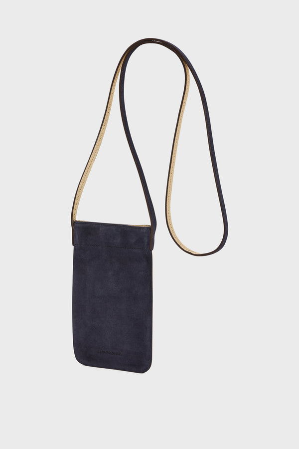 Gerard Darel Porte Téléphone En Cuir Velours Intérieur Métallisé - LADYPHONE