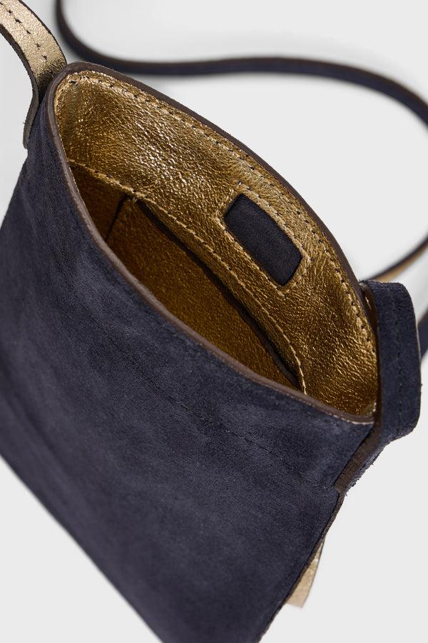 Gerard Darel Porte Téléphone En Cuir Velours Intérieur Métallisé - LADYPHONE