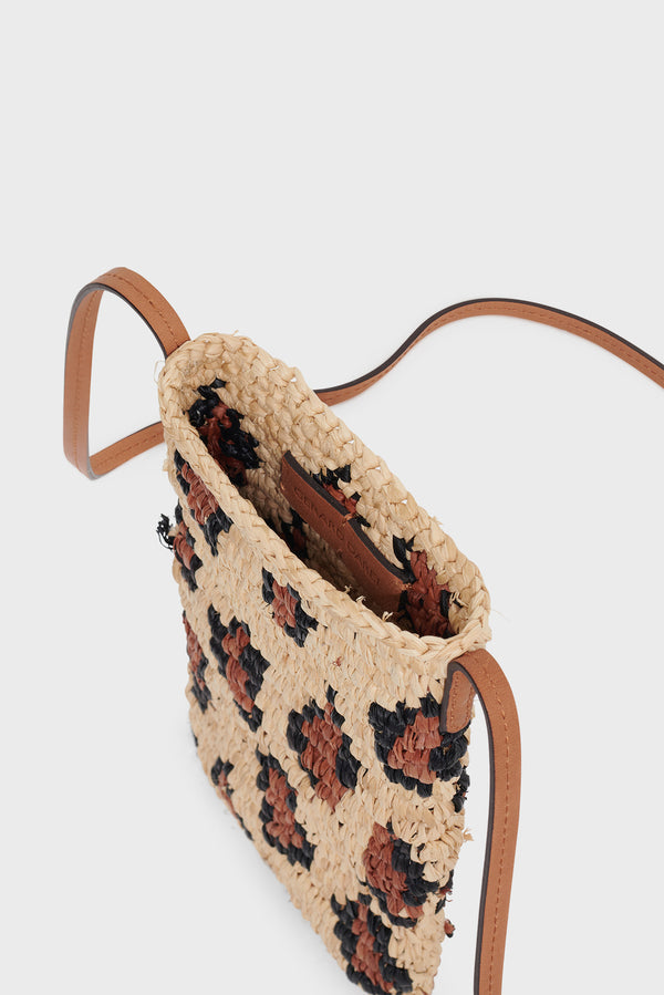 Gerard Darel Porte Téléphone En Raphia Léopard - ROSIE