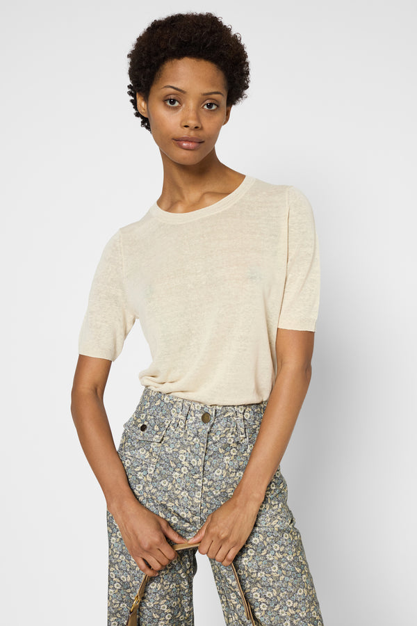 Gerard Darel Pull à Manches Courtes En Lin Mélangé - JAMY