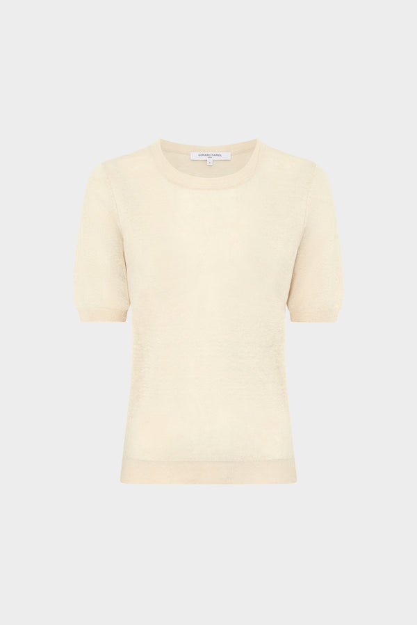 Gerard Darel Pull à Manches Courtes En Lin Mélangé - JAMY