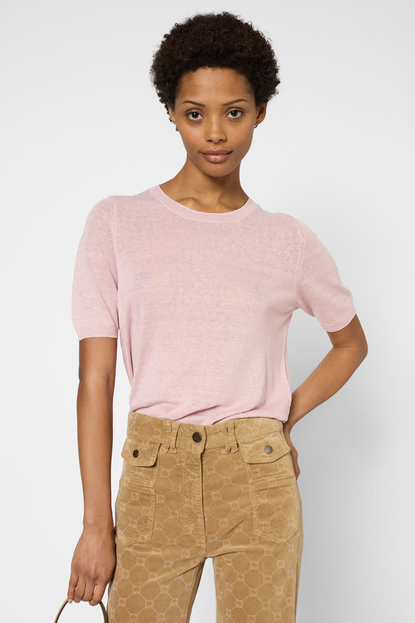 Gerard Darel Pull à Manches Courtes En Lin Mélangé - JAMY