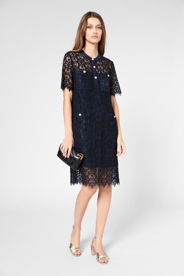 gerard darel Robe courte droite en dentelle - PLACIDIE