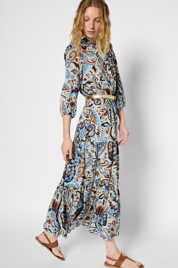 Gerard Darel Robe Longue élastiquée Fleurs Vintage - PIO