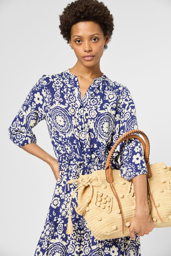 Gerard Darel Robe Longue élastiquée Imprimé Bicolore - PHILIA