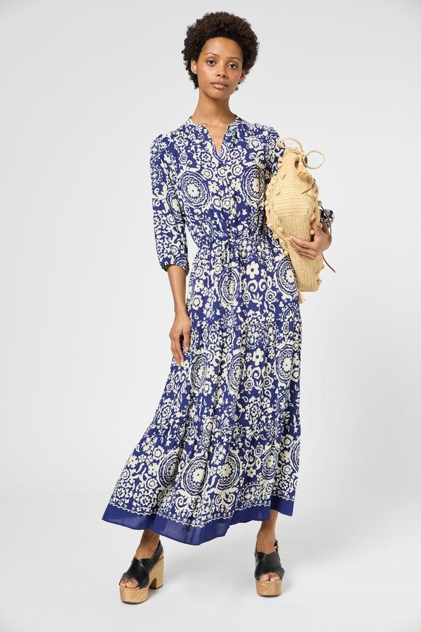 gerard darel Robe longue élastiquée imprimé bicolore - PHILIA