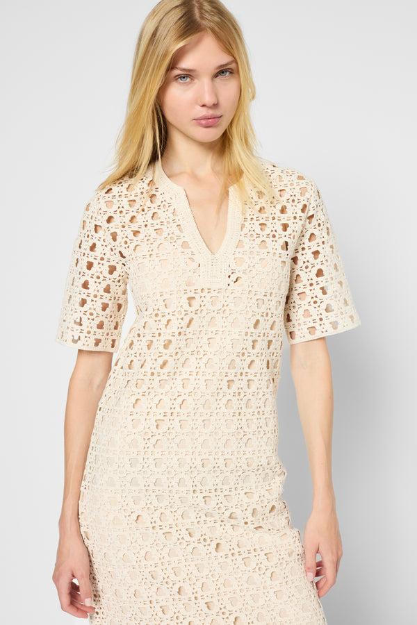 Gerard Darel Robe Longue En Crochet Monogramme - PALMYRE