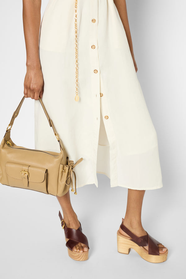 Gerard Darel Robe Longue Sans Manche à Col Chemise - PERLA