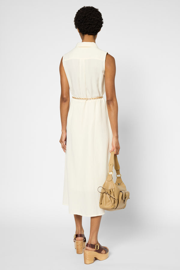 Gerard Darel Robe Longue Sans Manche à Col Chemise - PERLA