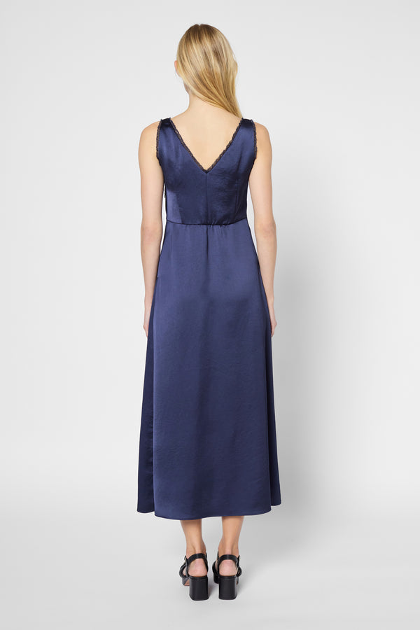 Gerard Darel Robe Longue Sans Manche En Satin - PHILIPPINE