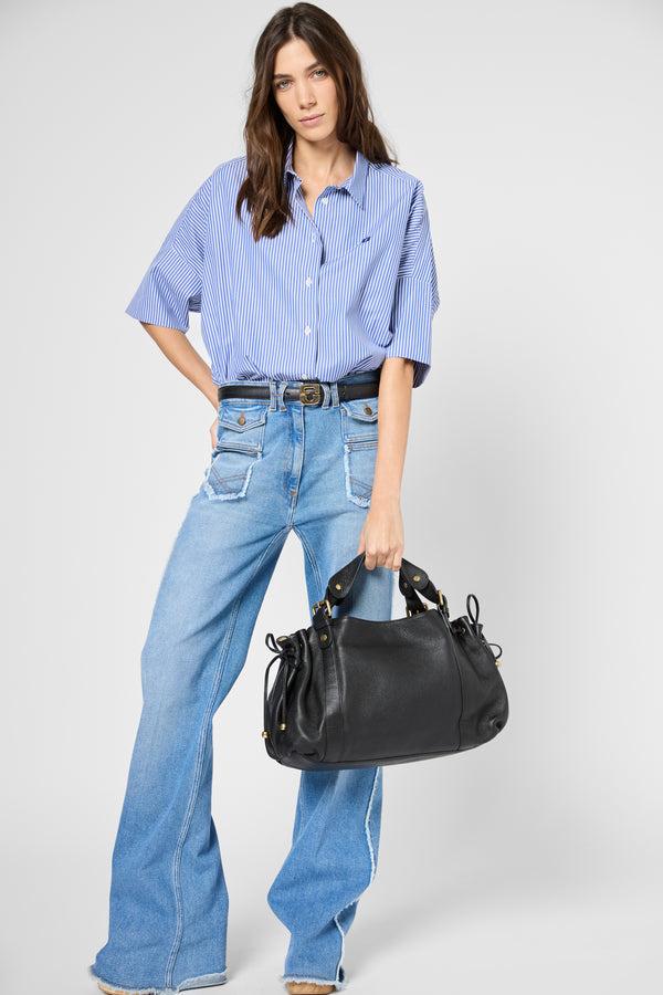 Gerard Darel Sac à Main En Cuir Grainé Intérieur Métallisé - 24H