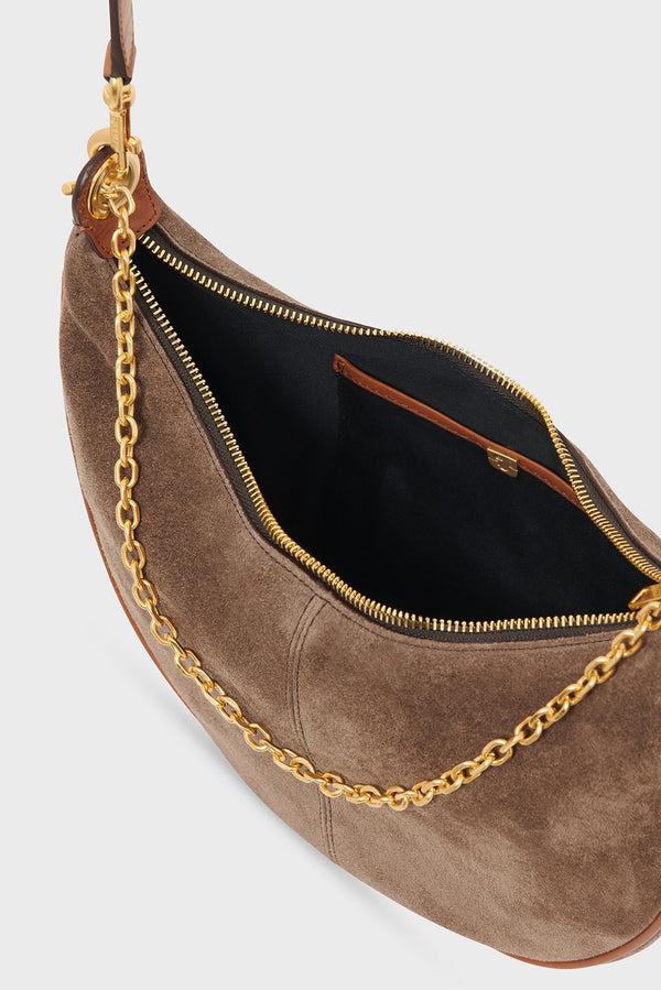 Gerard Darel Sac Demi-lune En Cuir Velours - LE SUZANNE