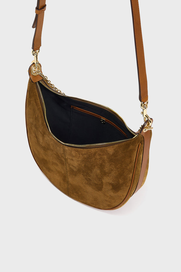 Gerard Darel Sac Demi-lune En Cuir Velours - LE SUZANNE