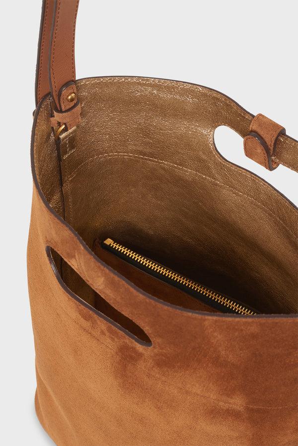 Gerard Darel Sac Seau En Cuir Velours Intérieur Métallisé - AVA