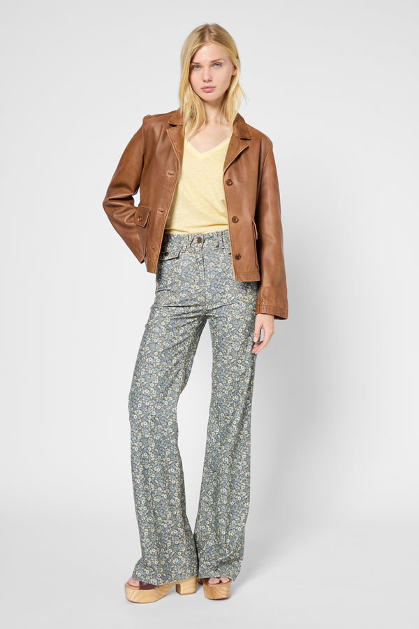 Gerard Darel T-shirt En Lin Et Col V Argenté - GILBERTE