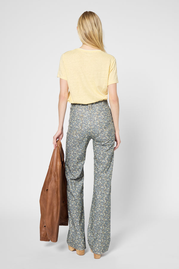 Gerard Darel T-shirt En Lin Et Col V Argenté - GILBERTE