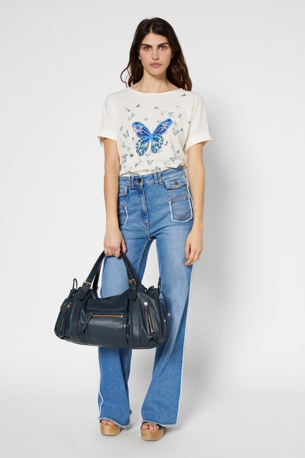 Gerard Darel T-shirt Papillons En Lin Et Coton - GEORGETTE