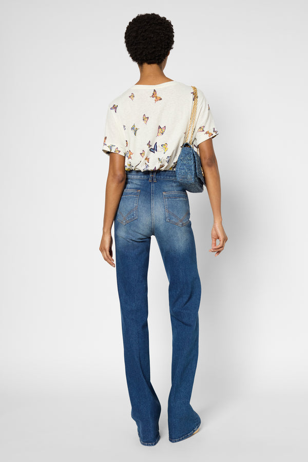 Gerard Darel T-shirt Papillons En Lin Et Coton - GIUSI