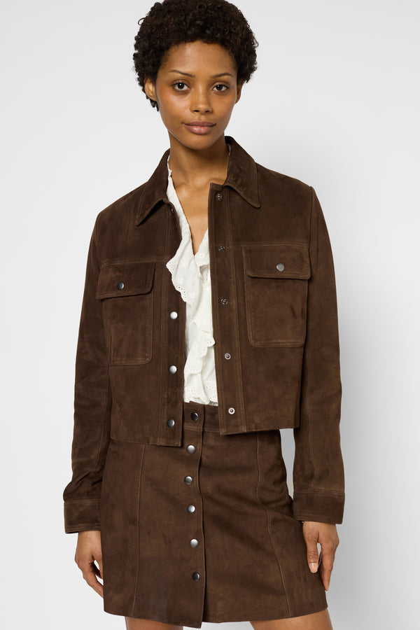 gerard darel Veste courte en chèvre velours - ROSALIA