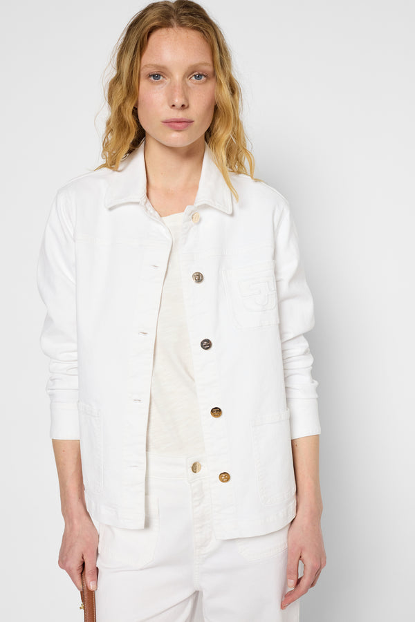 Gerard Darel Veste Droite En Denim à Boutons Dorés - RUBIA